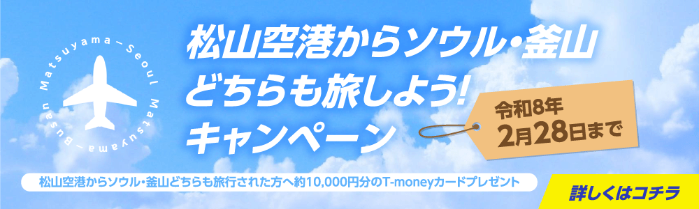 松山空港からソウル・釜山どちらも旅しよう！キャンペーン